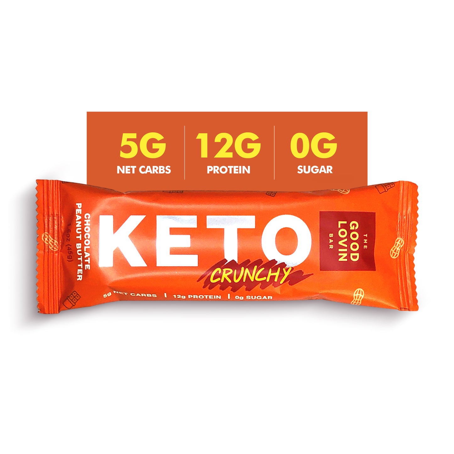 BEST ORGANIC KETO BAR “CRUNCHY” Chocolate Peanut Butter (4ct)