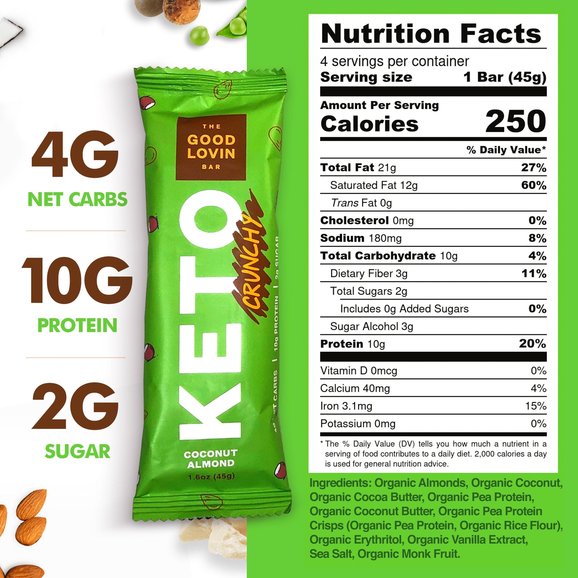 SAMPLER PACK - BEST ORGANIC KETO BAR (8ct) Refrigerated Snack Bar The Good Lovin' Bar 
