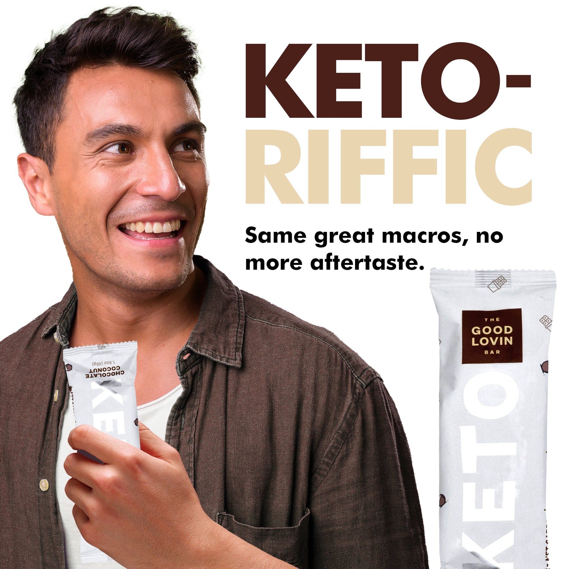 ORIGINAL ORGANIC KETO BAR Chocolate Coconut Flavor (4ct) Refrigerated Snack Bar The Good Lovin' Bar 