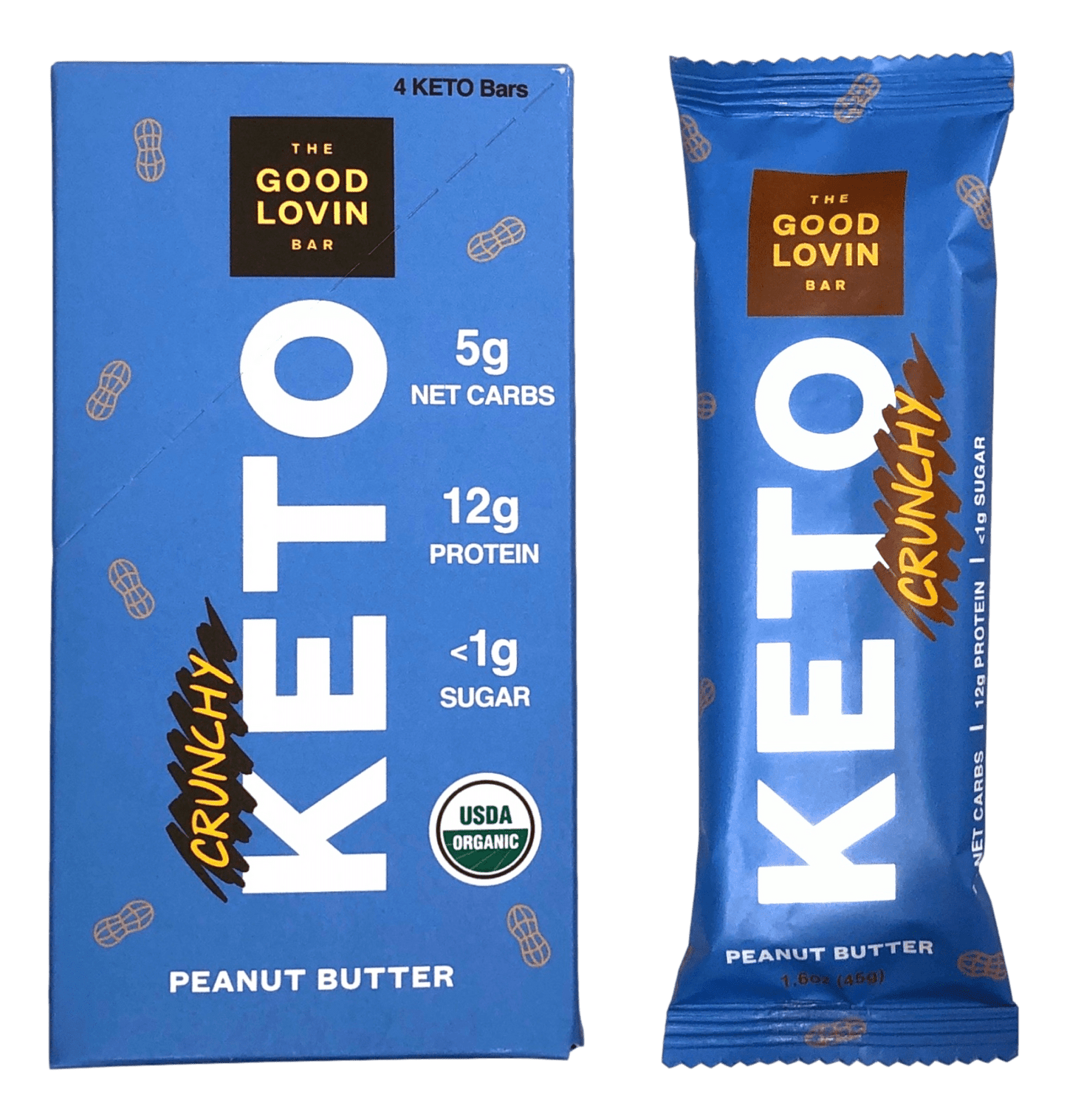 BEST ORGANIC KETO BAR “CRUNCHY” Peanut Butter (4ct)
